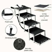 Escaliers pour chiens OEM pour accéder à la voiture, marches pliables en aluminium pour animaux de compagnie avec support en contreplaqué et rembourrage doux