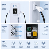 Estación de Carga para Camiones Pesados, 400kW DC 1000V, Doble Conector, Refrigeración Líquida, Cableado, Montaje en Suelo, RFID, 4G, OCPP