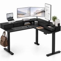 Bureau d'angle électrique réglable en hauteur à 90 degrés en métal, en promotion, pour le bureau, table de travail assis-debout écologique à 3 pieds