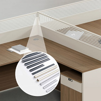 Poste de travail modulaire en L pour personnel de bureau avec cloison de séparation et meuble mobile