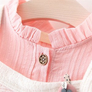 ชุดแต่งงานเด็กผู้หญิงแขนยาวสีชมพูลายแฟนซีสไตล์เจ้าหญิงสำหรับขายส่งช่วงฤดูใบไม้ผลิ - Product Image 5