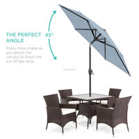 Parasol de jardin Ombrelone prêt à être expédié en gros, 10 pieds, 9 pieds, pour terrasse extérieure, avec manivelle inclinable à bouton-poussoir