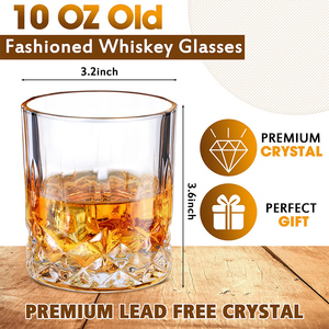 10oz Premium sans plomb roches transparentes gobelet <span class=keywords><strong>cristal</strong></span> coupe whisky à l'ancienne pour boire du Bourbon Scotch pour <span class=keywords><strong>Cognac</strong></span> - Product Image 5