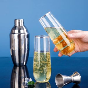 New Arrival Custom 9oz Clear PET Disposable Plastic Wine for Champagne Beer Juice <b>Cups</b> for Cocktail Parties-Wholesale - Product Image 5