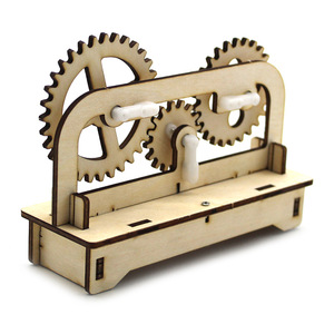 Kit d'apprentissage du principe mécanique du modèle de transmission par engrenages en bois, jouet éducatif pour enfants de 7 à 9 ans, expérience scientifique - Product Image 1