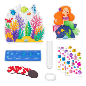 Kit de imán para nevera DIY de acrílico con diseño de flor y diamantes, patrón de sirena submarina y océano, y bolígrafo de diamantes para decoración de nevera de cocina para niñas - Product Image 3