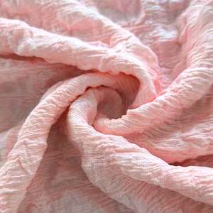 Nhà Cung Cấp Mới Của Trọng Lượng Nhẹ 95% Tái Chế Polyester 5% Spandex Bong Bóng Jacquard Vải Dệt Kim Màu Hồng Seersucker Dệt Cho Căng - Product Image 3