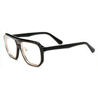 Lunettes 2026 à double pont de nez, monture carrée en acétate, optiques anti-lumière bleue, lunettes de mode, logo personnalisé