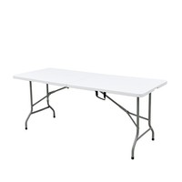 Factory Direct 180cm tragbarer Kunststoff-Klapptisch Rechteckiger 6ft Kunststoff-Klapptisch für den Außenbereich