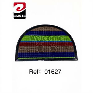 Tappeti Zerbino Moderni a Mezzo Cerchio Antiscivolo a Righe 40x60cm in Polipropilene Tuftato, Combinabili per Uso Domestico - Product Image 1