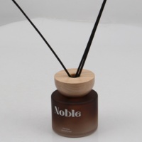 Élégant et noble 125 ml. Flacon en verre rond dégradé brun-vert-bleu pour bâtonnets diffuseurs de parfum et huiles essentielles