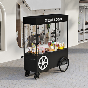 Outdoor Markets Mobile Utility <b>Cart</b> for Street Food & Snacks Mobile Stall Push <b>Carts</b> with Flower Floats Cotton Candy <b>Carts</b> - Product Image 4