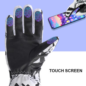 Gants chauds de ski de neige chauffants Mitaine en cuir imperméable à l'eau thermique pour enfants femmes - Product Image 2