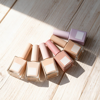 Bouteilles de vernis à ongles en gel vides, carrées, mates, 10ml, 12ml, 15ml, avec logo personnalisé par estampage à chaud, vente en gros, conteneurs en verre pour liquide à ongles