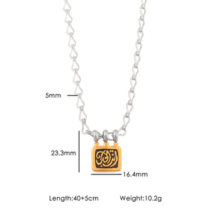 Collier pendentif carte de tarot vintage or et argent pour femme, chaîne à maillons en acier inoxydable, symbole religieux chrétien - Product Image 6