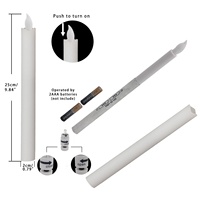 Bougies à LED, 2 pièces, avec bord ondulé, sans flamme, processeur à piles, sans goutte