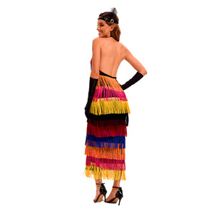 Falda de flecos arcoíris para mujer Portia, disfraz sin espalda para actuaciones escénicas, talla única para adulto, número de pieza 8031, fuente transfronteriza - Product Image 3