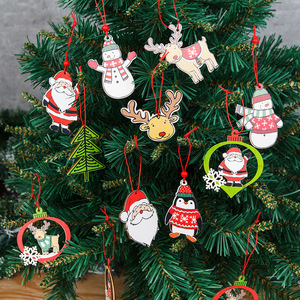 Adornos Navideños de Madera Impresos para Manualidades, Decoraciones Colgantes para el Hogar y Fiestas - Product Image 2