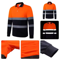 Chemise à manches longues haute visibilité pour hommes, chemise de travail boutonnée, polo, t-shirt personnalisé réfléchissant, t-shirts de sécurité haute visibilité avec logo
