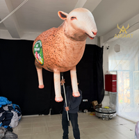 Marionnette gonflable portative en forme de mouton Jumbuck pour fête à thème ferme, défilé ou spectacle