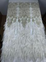 Robe sirène en tulle brodé de dentelle plume 3D rose perlée et pailletée pour la mère de la mariée (robe de cérémonie)