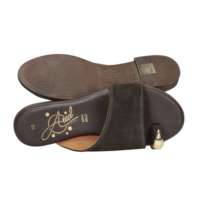 Mules pour femmes Ariel, marron, taille 37, talon de 2 cm, bout ouvert, doublure en cuir véritable, pour l'été