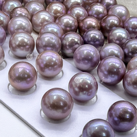 Perles d'eau douce naturelles de haute qualité en gros Muses Jewels, perles rondes de 9 mm à 11 mm, grandes perles violettes pour la fabrication de bijoux