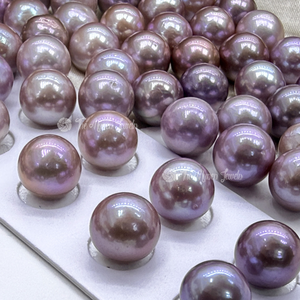 Muses Jewels - Perlas Sueltas de Agua Dulce Naturales de Alta Calidad, Casi Redondas, de 9 mm a 11 mm, Perlas Grandes de Color Morado para la Fabricación de Joyas - Product Image 4