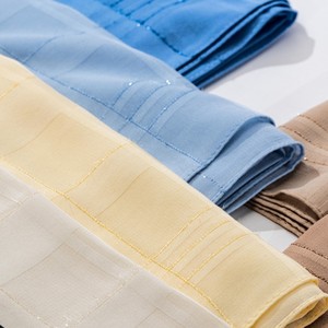 Miss Color Premium Turkish Chiffon <b>Square</b> <b>Scarf</b> 120x120 Cm Casual Bordered Design Lurex Detail Breathable Lightweight Soft Touch - Product Image 1