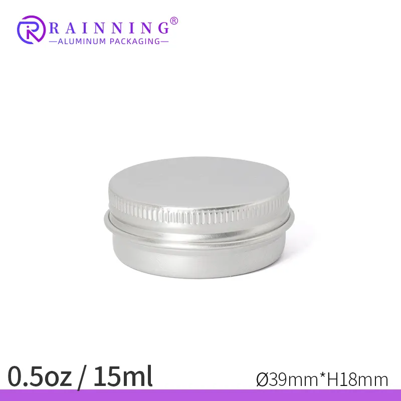 5ml 10ml 20ml 30ml 50ml 60ml 80ml 100ml 150ml 200ml 50g Round Aluminum Cosmetic Tin Containers Aluminum Tin Jar with Screw Top