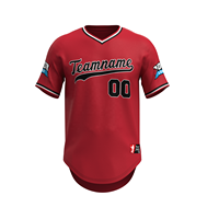 Kaos Sweatshirt Pria Lengan Pendek Custom dengan Bordir Retro V-Neck, Cetak Jersey Baseball, Ukuran Besar, Seragam Baseball