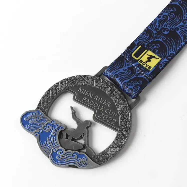 Fabricante Entrega Rápida Custom 3D Metal Zinc Alloy Sports Award Surfing Medal