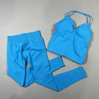 Offre Spéciale : Ensemble de Yoga Ultra-Élastique avec Haut de Sport Halter Rembourré, Respirant et Tendance pour l'Entraînement en Extérieur
