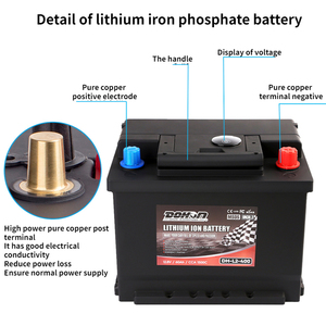 DOHON <b>12V</b> 100Ah Lithium Iron Phosphate <b>Battery</b> for Solar Power System and Car Starting/Stop Use with 1000A - Product Image 4