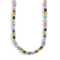 YYN Collier chaîne pour pull unisexe, style Hip-hop, zircon coloré, tendance dopamine, populaire sur internet