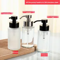 Flacon en verre 300ml 350ml Forme cylindrique Distributeur de savon liquide mousse Pompe Emballage