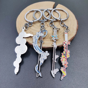 พวงกุญแจอนิเมะญี่ปุ่น คิเมทสึ โนะ ไยบะ พวงกุญแจโลหะพร้อมดาบนิจิรินสำหรับกระเป๋าเป้ - Product Image 3