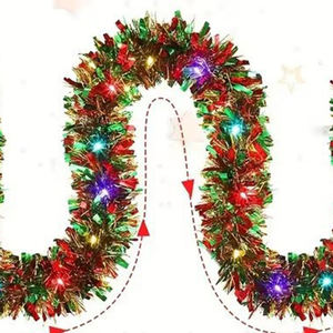 Guirlande lumineuse de Noël à piles, imperméable, 10 m, à paillettes, à franges, ambiance festive, <span class=keywords><strong>ruban</strong></span> décoratif pour les fêtes - Product Image 5