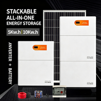 Système de stockage d'énergie solaire empilable tout-en-un 10 kWh, batterie lithium domestique, stockage d'énergie, production d'énergie photovoltaïque transfrontalière