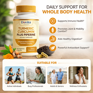 Cápsulas Vegetales de Cúrcuma y Pimienta Negra de Marca Privada de Fábrica Estadounidense, Fórmula Antiinflamatoria para el Alivio del Dolor Articular - Product Image 3