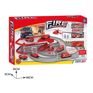 Khe Cắm Theo Dõi Đồ Chơi Hai Tầng Cháy Bãi Đậu Xe Thiết Lập Với Diecast Đồ Chơi Máy Bay Xe Buýt Theo Dõi Xe Cháy Trạm Thiết Lập 29Pcs - Product Image 4
