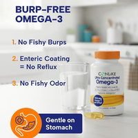 Huile de poisson oméga-3 avancée 1135 mg, triple concentration pour la santé cardiaque et le soutien du système immunitaire, capsules premium EPA DHA, 60 unités