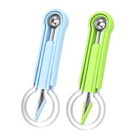 1 Cuillère à éplucher les pastèques en acier inoxydable bleue, séparateur de pulpe, outil de cuisine manuel, gadget