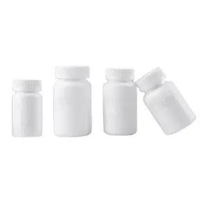 Thuốc viên nang container Pill Chai PET Trắng vít cap nhà máy HDPE đục nhựa rộng miệng nhựa 15cc-300cc gốc