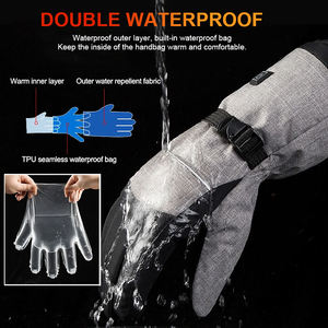 Guantes Deportivos Unisex <span class=keywords><strong>para</strong></span> Exteriores, Guantes de Esquí, Motociclismo, Pesca, <span class=keywords><strong>Calefactables</strong></span>, con Batería Recargable, Pantalla Táctil - Product Image 4