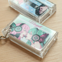 Pendentif personnalisé créatif en forme de cassette rétro, porte-clés en forme de cassette musicale, porte-clés à suspendre