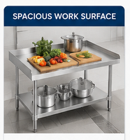 Table de travail robuste en acier inoxydable 430 personnalisée, 24 pouces, pour cuisine commerciale – Vente chaude usine à prix réduit