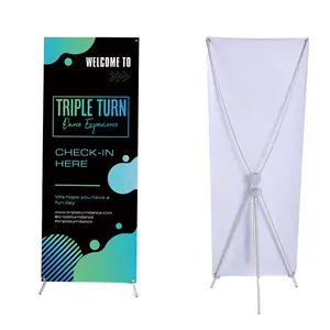 Cheap White Plastic And Glassfiber Material 60*160cm Outdoor/Indoor Advertising X Banner Stands X Trade Show Display