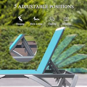 صالة كرسي حديثة خارجية قابلة للتعديل من الألومنيوم مع مساحة حمام سباحة للفناء لحمام السباحة - Product Image 3