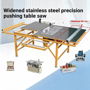 Scie à panneaux portative pour <span class=keywords><strong>menuisier</strong></span> avec table coulissante, cadre pliable, guide en T, règle d'angle et roulettes - Product Image 4